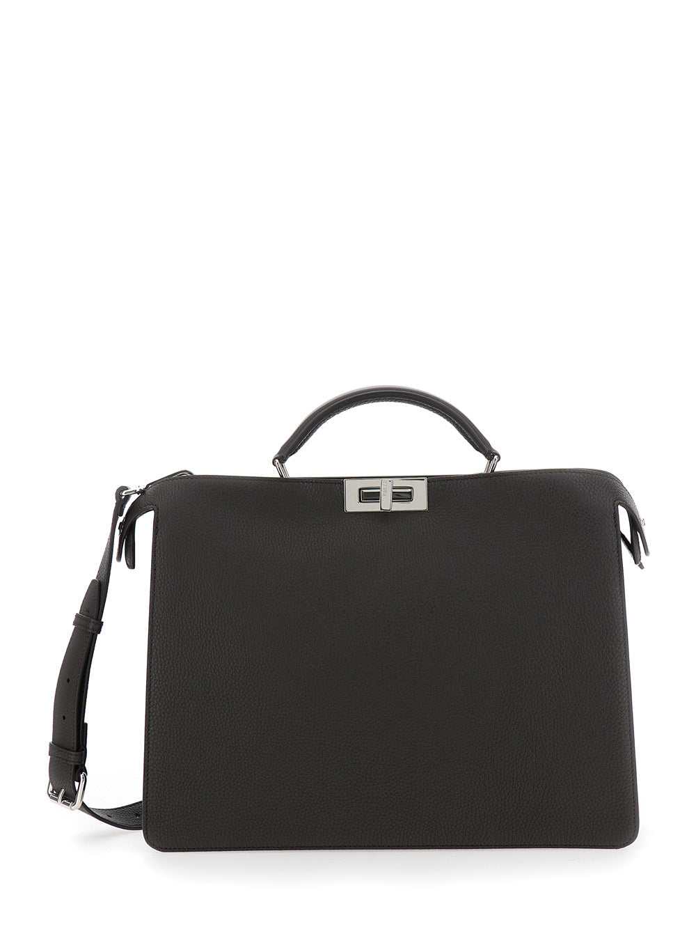 Fendi Men 'Iseeu Medium' Brown Handbag With Removable Internal Pocket In Leather Man