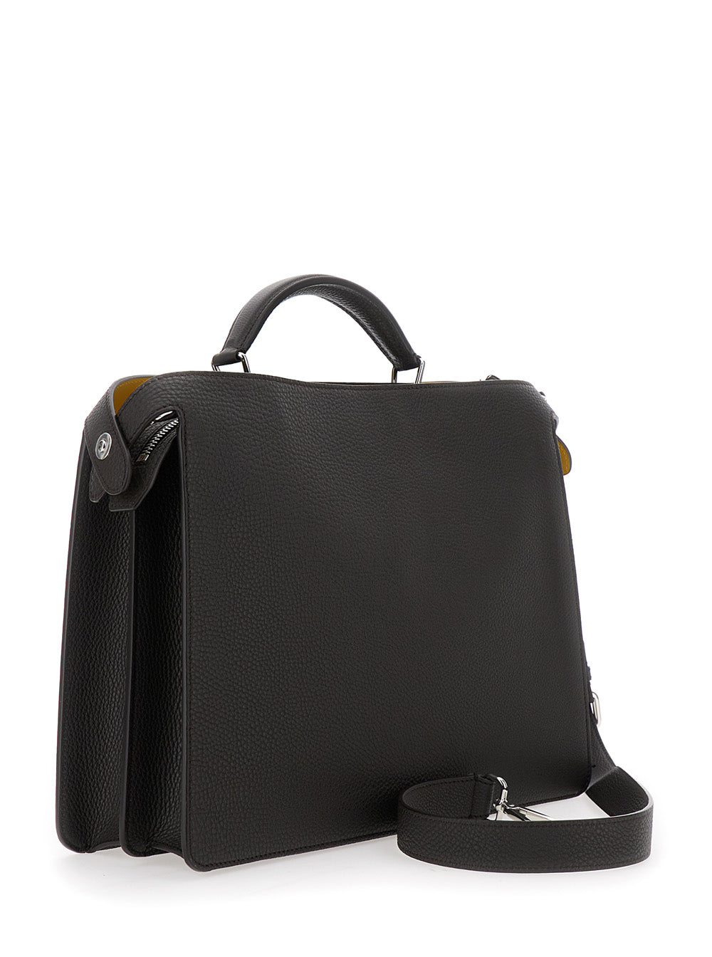 Fendi Men 'Iseeu Medium' Brown Handbag With Removable Internal Pocket In Leather Man