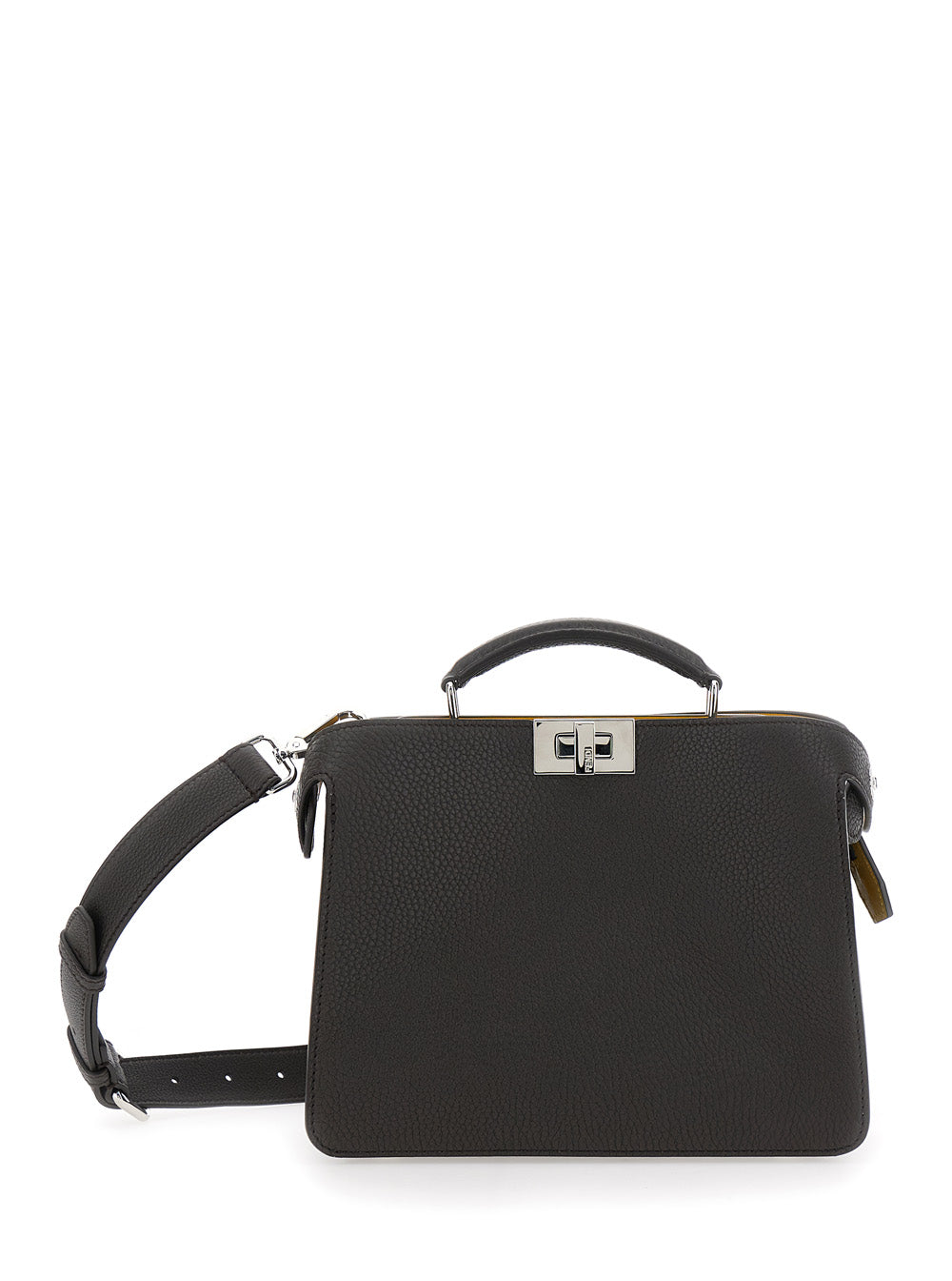 Fendi Men 'Iseeu Small' Brown Handbag With Removable Internal Pocket In Leather Man