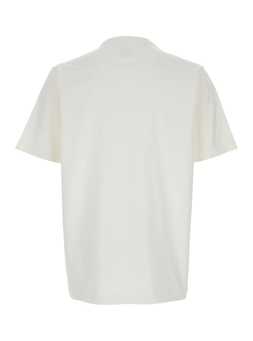 C.P. Company Men White T-Shirt With Logo Printed On The Front In Cotton Man