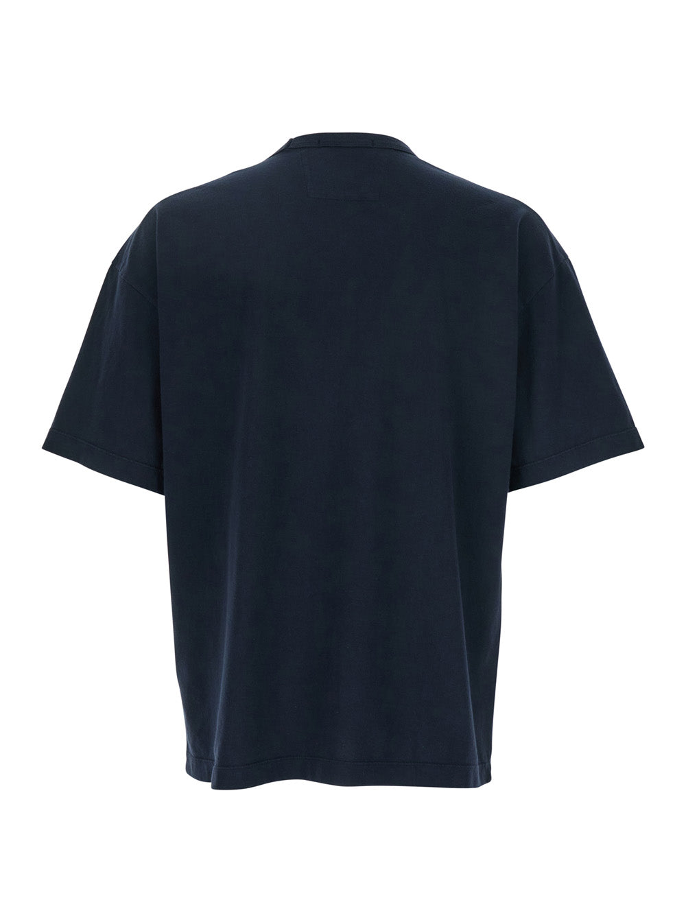 C.P. Company Men Blue T-Shirt With Logo Embroidered On The Front Tone-On-Tone In Cotton Man