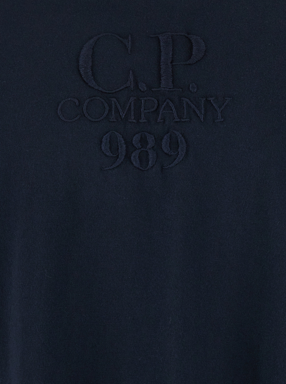 C.P. Company Men Blue T-Shirt With Logo Embroidered On The Front Tone-On-Tone In Cotton Man