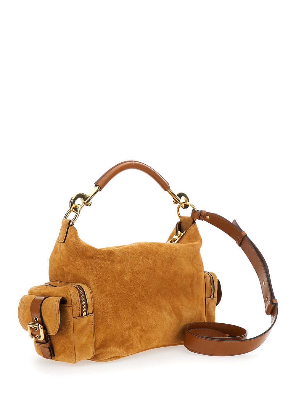 Chloé Women 'Camera' Brown Handbag With Removable Upper Shoulder Strap And Three External Pockets In Suede Woman