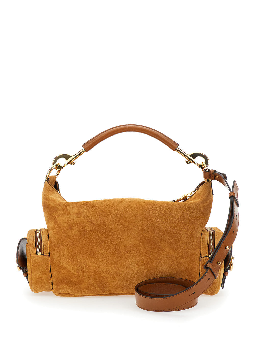 Chloé Women 'Camera' Brown Handbag With Removable Upper Shoulder Strap And Three External Pockets In Suede Woman