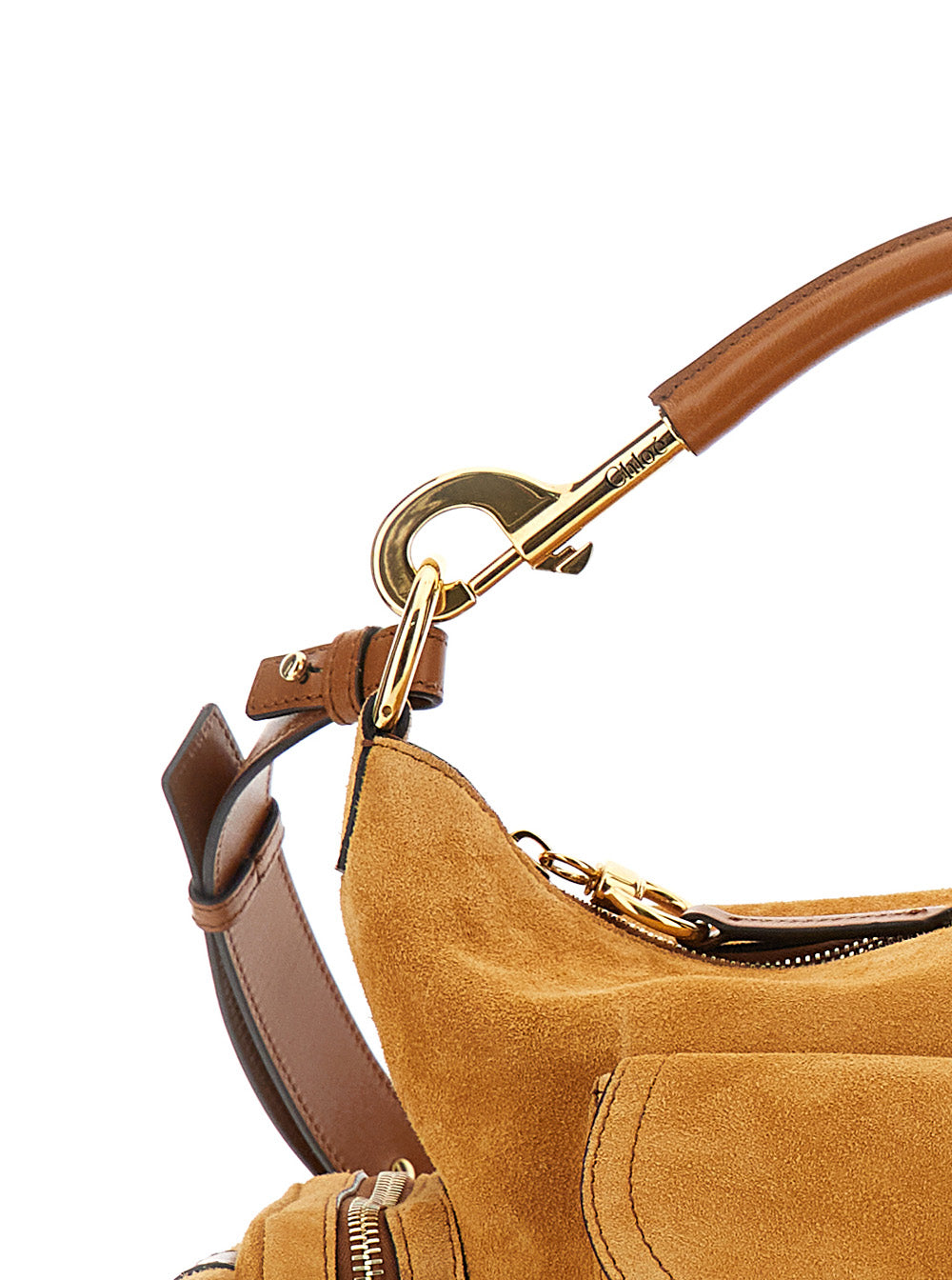 Chloé Women 'Camera' Brown Handbag With Removable Upper Shoulder Strap And Three External Pockets In Suede Woman