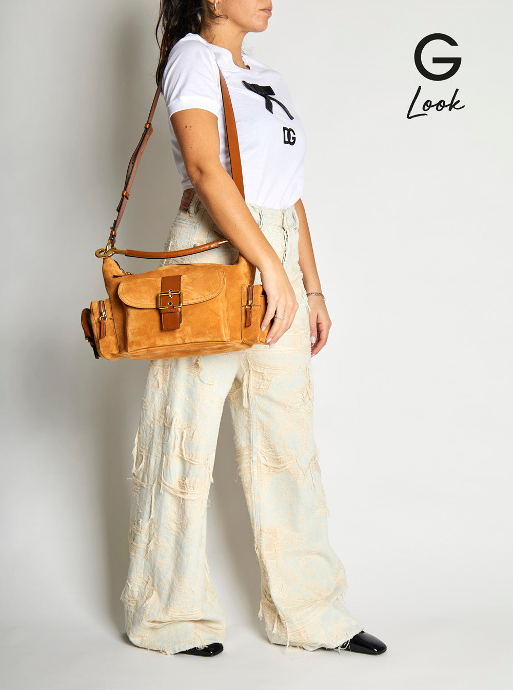 Chloé Women 'Camera' Brown Handbag With Removable Upper Shoulder Strap And Three External Pockets In Suede Woman