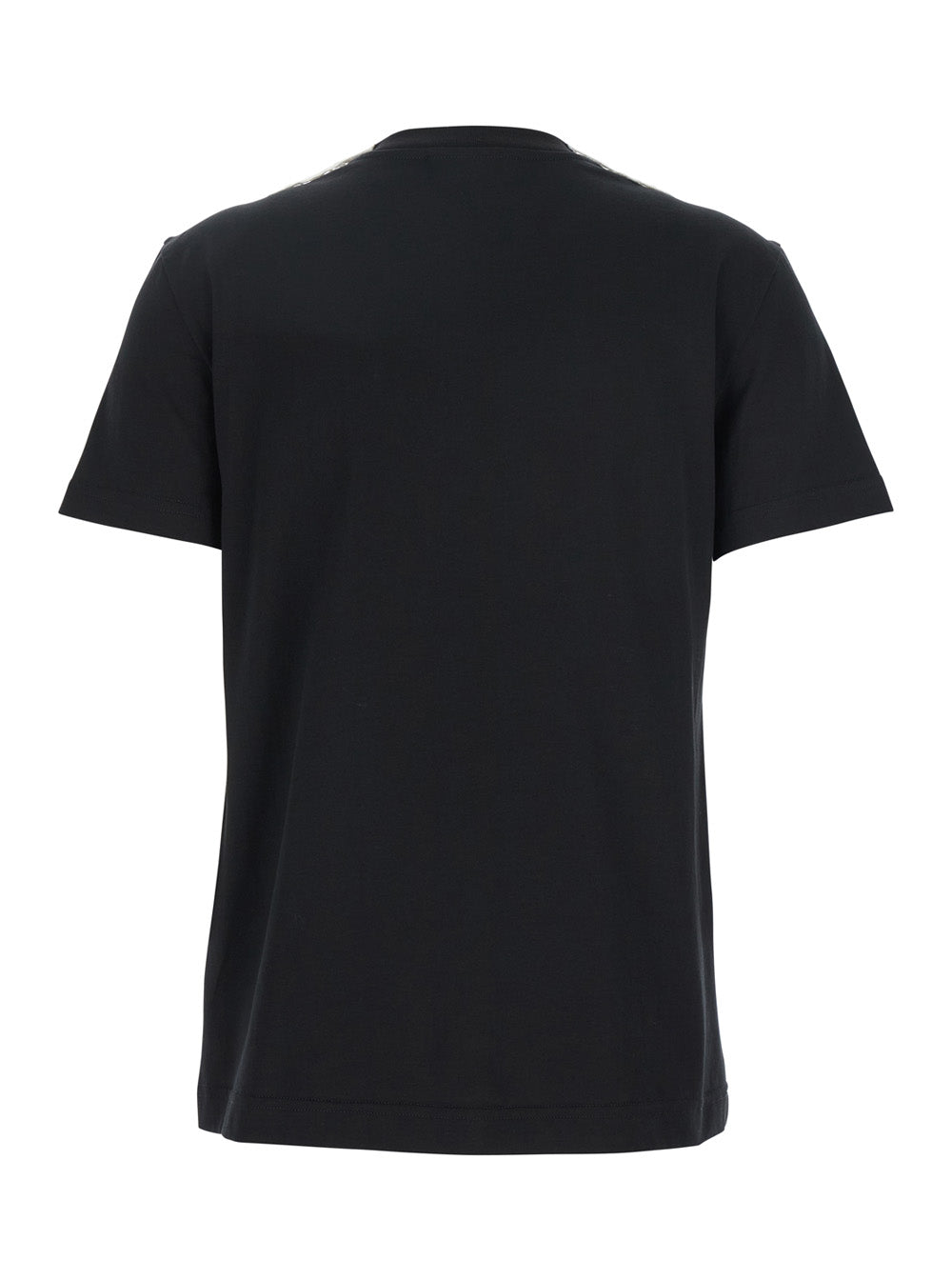 Dolce & Gabbana Women Black T-Shirt With Bow On The Front And Lace Details In Cotton Woman
