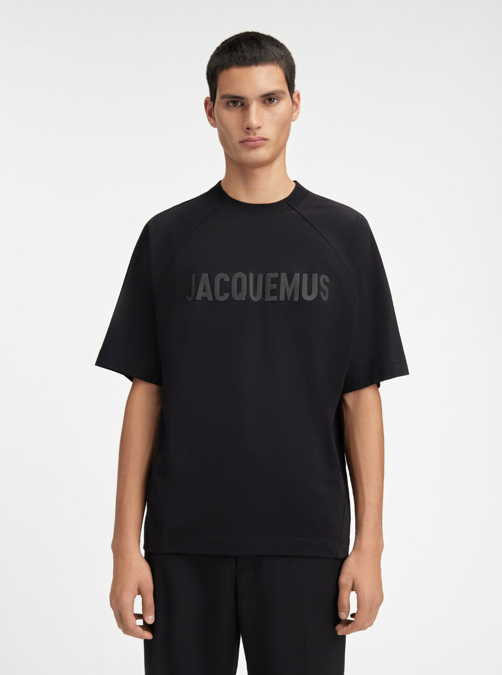 Gucci Men Black Crewneck Sweater With Gg Logo Embroidered On The Front In Wool And Cashmere Blend Man