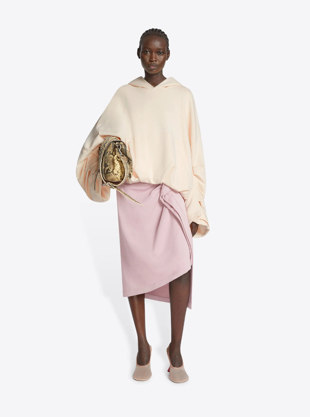 Dries Van Noten Women White Hoodie With Puffed Sleeve In Cotton Woman