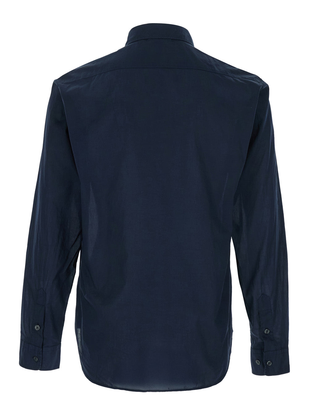C.P. Company Men Blue Shirt With Classic Collar And Logo Lettering On The Front In Cotton Man