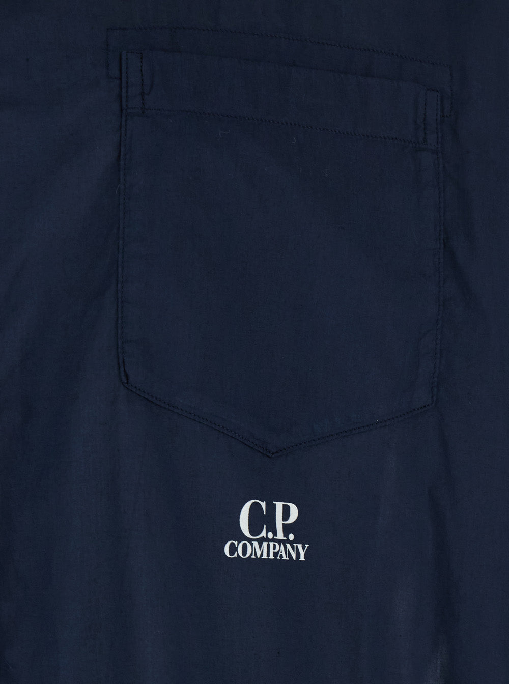 C.P. Company Men Blue Shirt With Classic Collar And Logo Lettering On The Front In Cotton Man