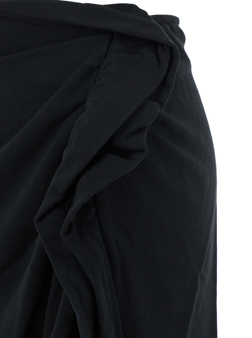 Dries Van Noten Women Black 'Hanam' Skirt With Ruched Details On The Front In Cotton Woman