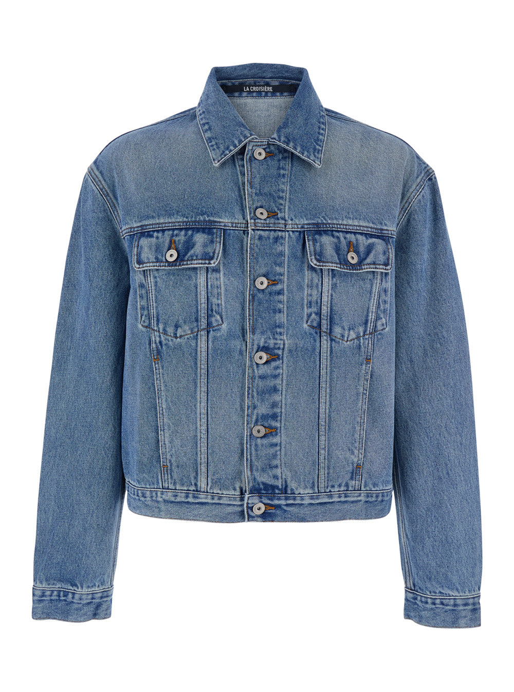 Jacquemus Men 'La Veste De-Nîmes' Blue Jacket With Classic Collar And Logo Patch On The Back In Denim Man