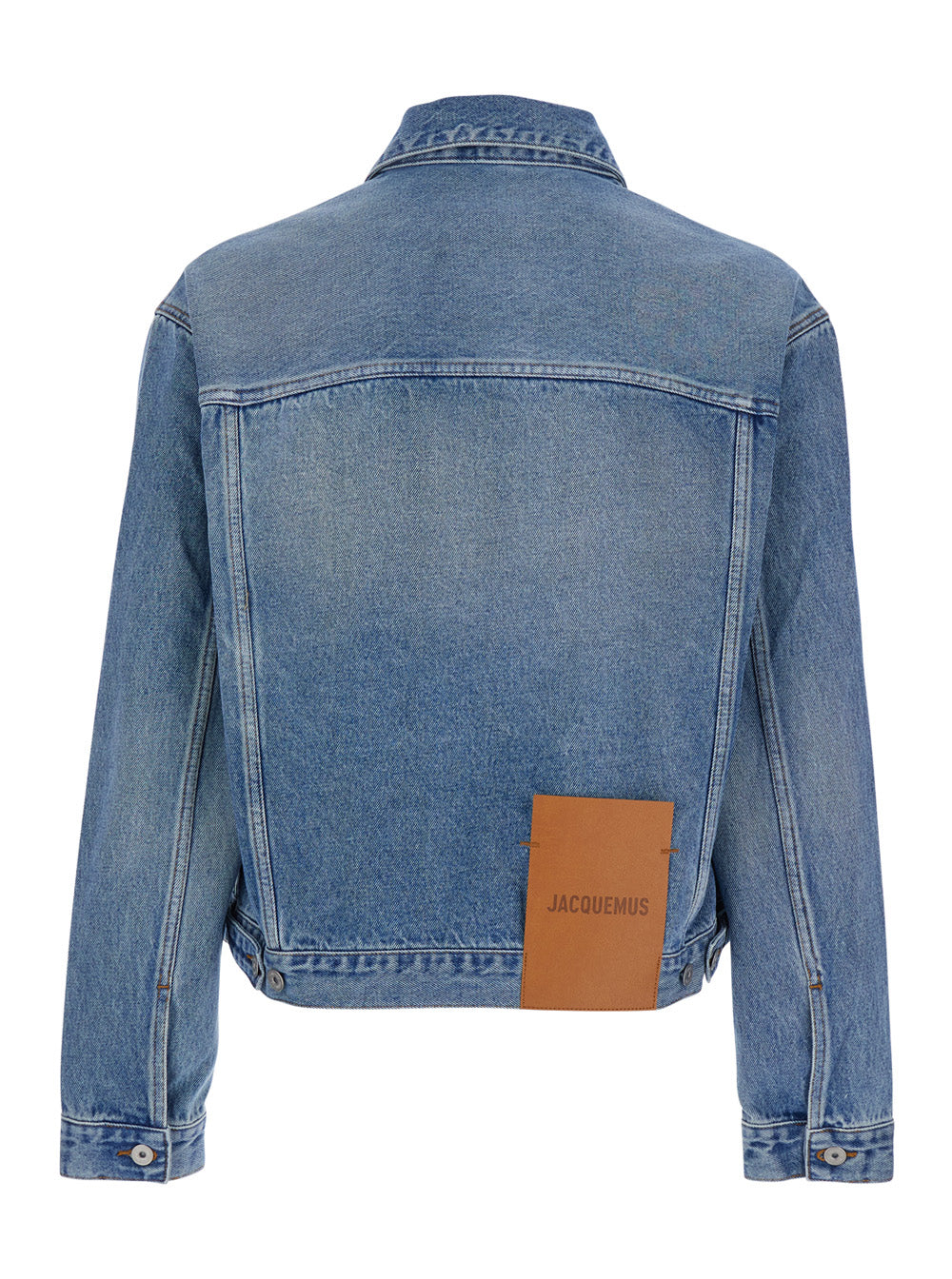 Jacquemus Men 'La Veste De-Nîmes' Blue Jacket With Classic Collar And Logo Patch On The Back In Denim Man