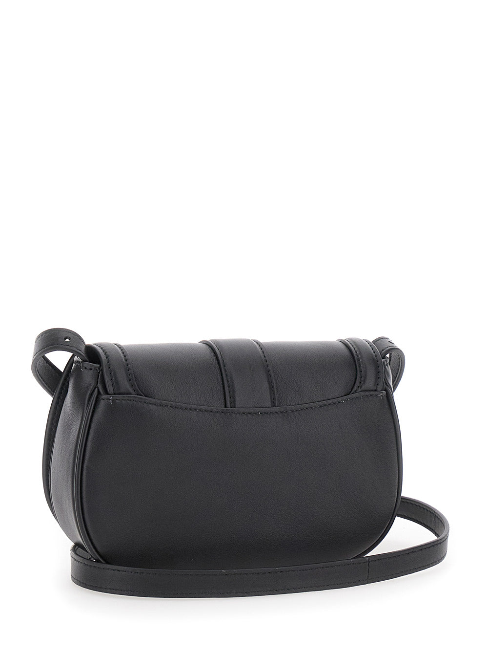 Alexander Mcqueen Women 'Satchel Mini' Black Crossbody Bag With T-Buckle And Embossed Logo In Leather Woman