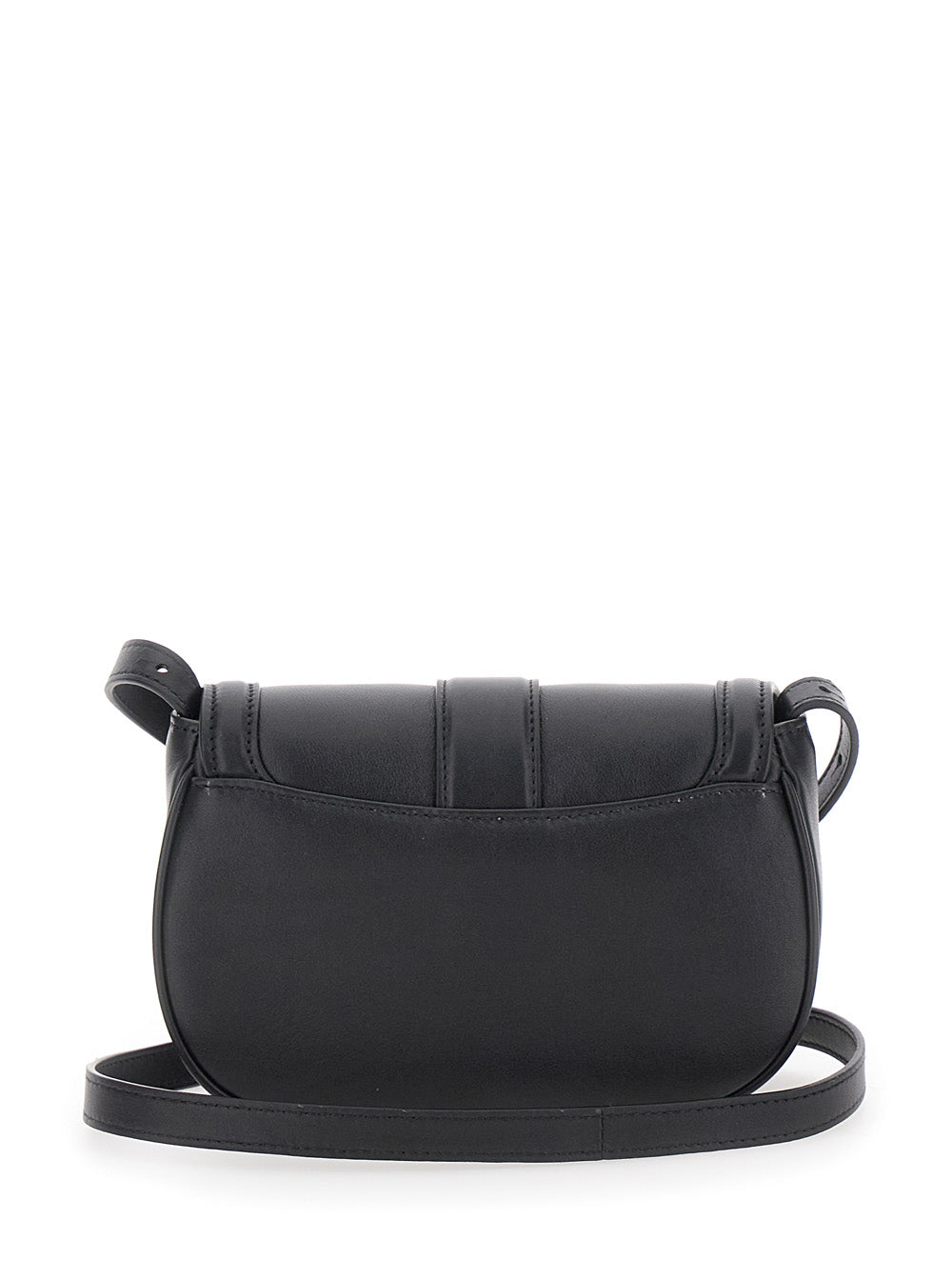 Alexander Mcqueen Women 'Satchel Mini' Black Crossbody Bag With T-Buckle And Embossed Logo In Leather Woman