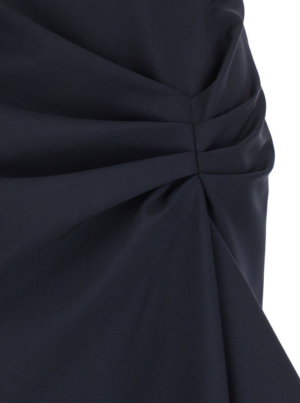 Alexander Mcqueen Women Blue Skirt With Asymmetric Design And Front Seam With Pleats In Wool And Mohair Blend Woman