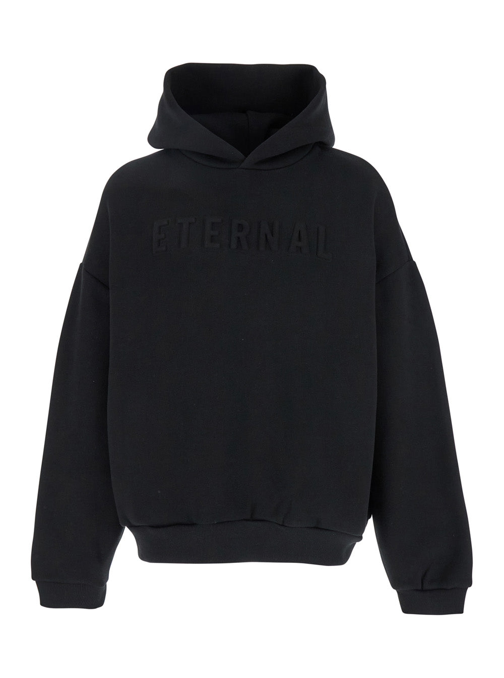 Fear Of God Men 'Eternal' Black Hoodie With Logo Patch On The Hood And Embroidery On The Front In Cotton Blend Man