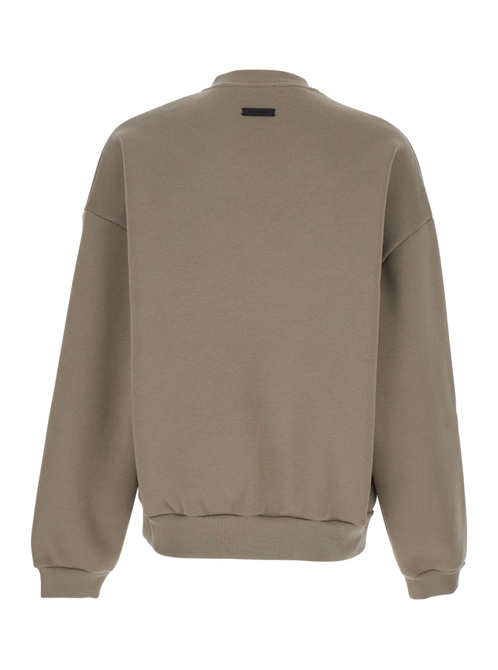 Fear Of God Men 'Eternal Beige Crewneck T-Shirt With Dropped Shoulders And Tonal Embroidery On The Front In Cotton Blend Man