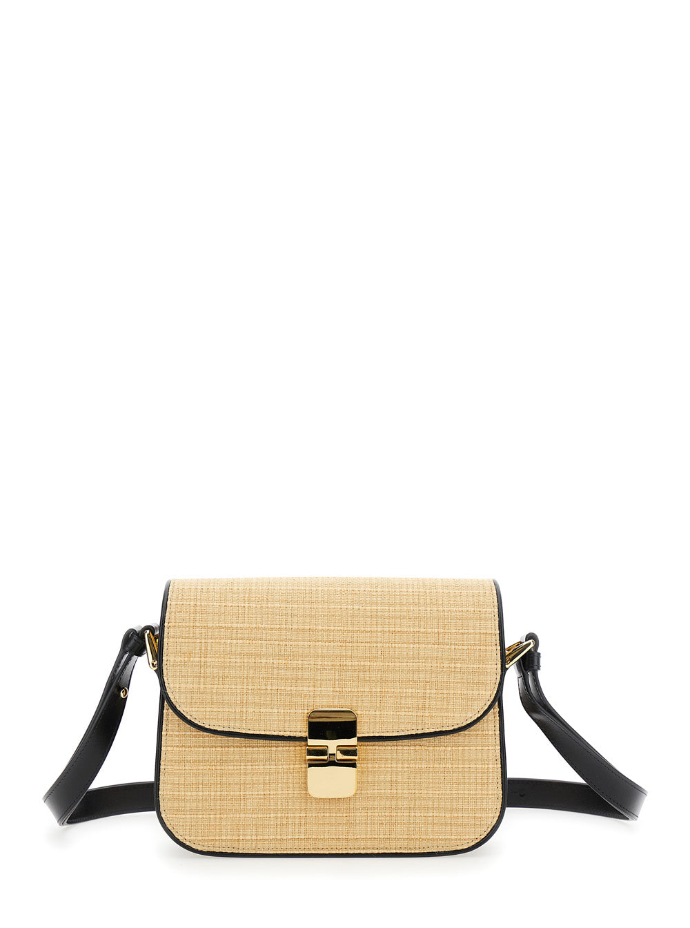 A.P.C. Women 'Grace Small' Beige Shoulder Bag With Clasp Closure And Adjustable Leather Strap In Leather Woman