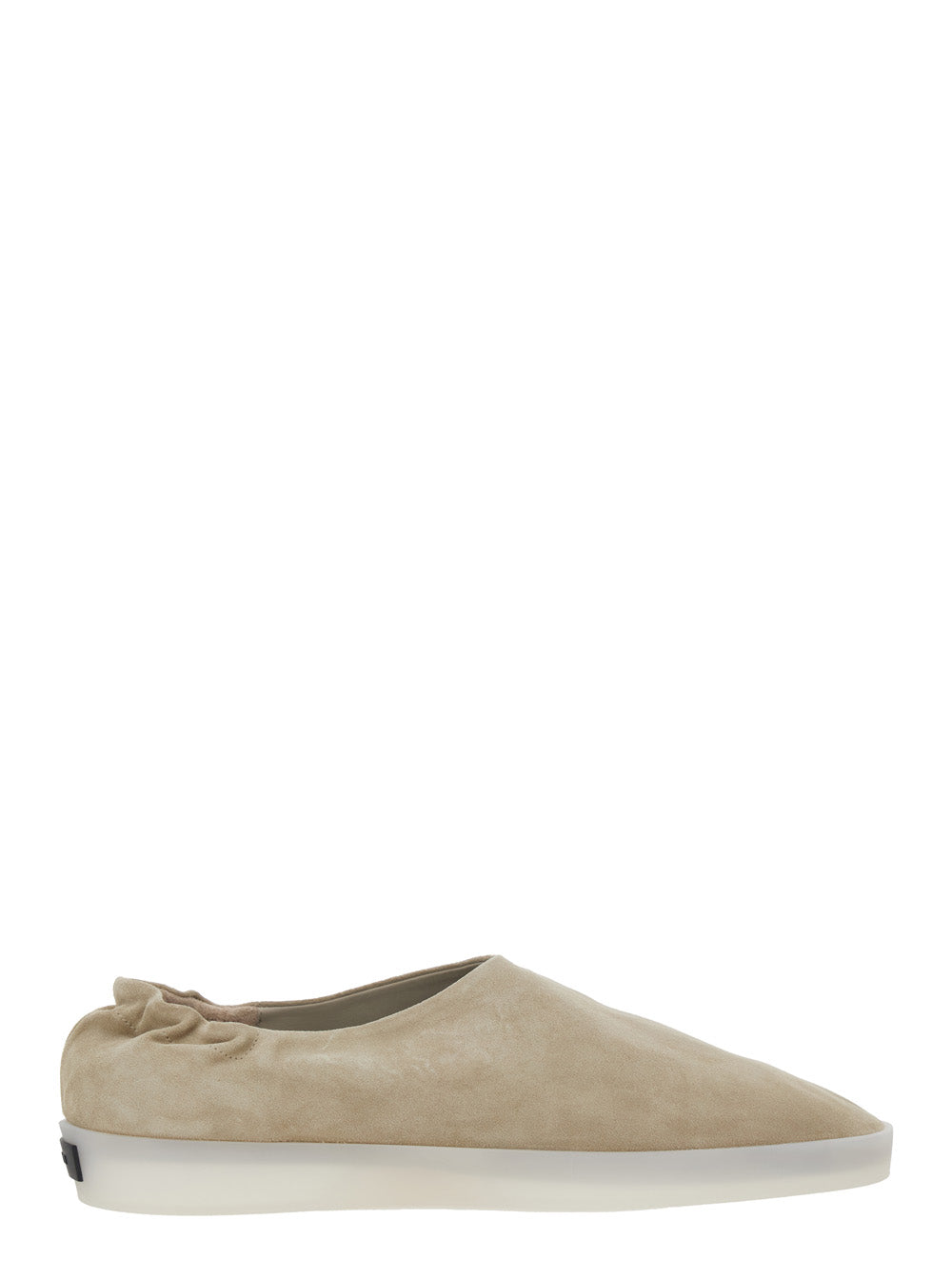 Fear Of God Men Beige Mules With Logo Patch On The Back And Elasticized Heel In Suede Man
