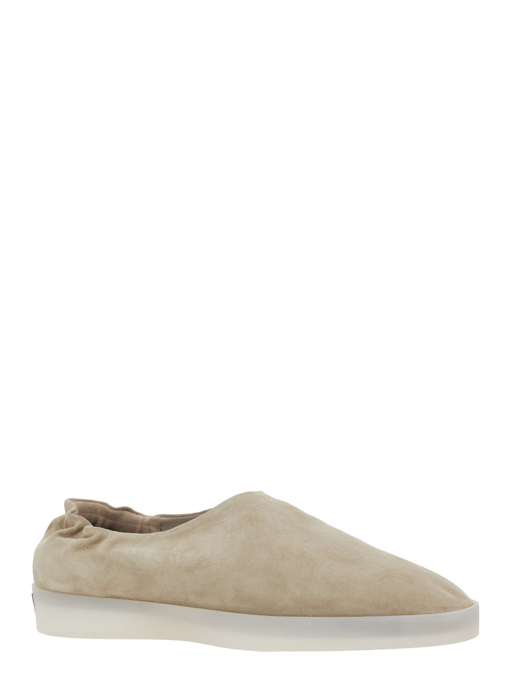 Fear Of God Men Beige Mules With Logo Patch On The Back And Elasticized Heel In Suede Man