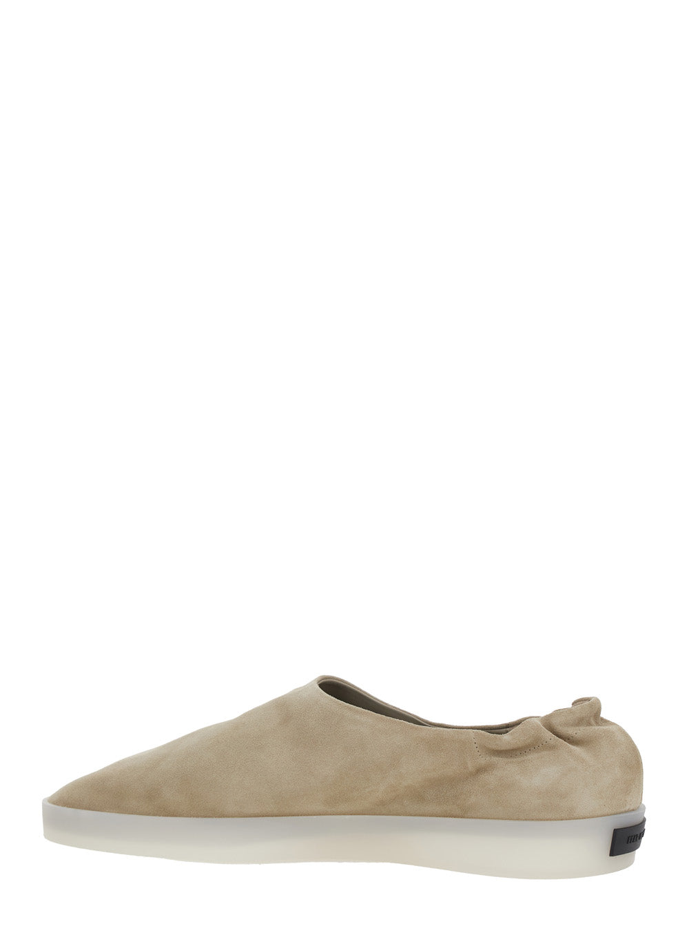 Fear Of God Men Beige Mules With Logo Patch On The Back And Elasticized Heel In Suede Man