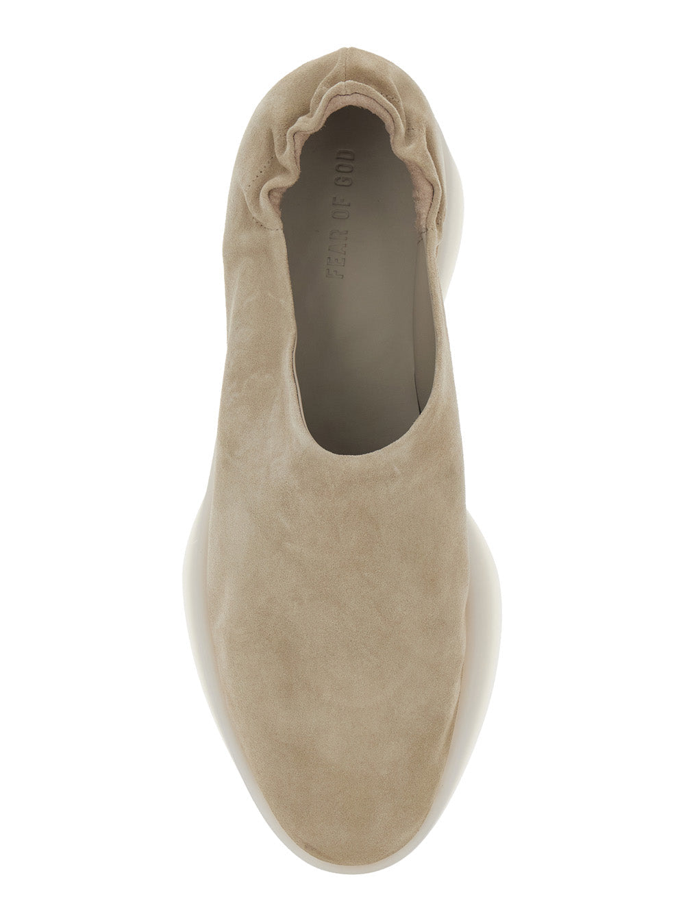 Fear Of God Men Beige Mules With Logo Patch On The Back And Elasticized Heel In Suede Man