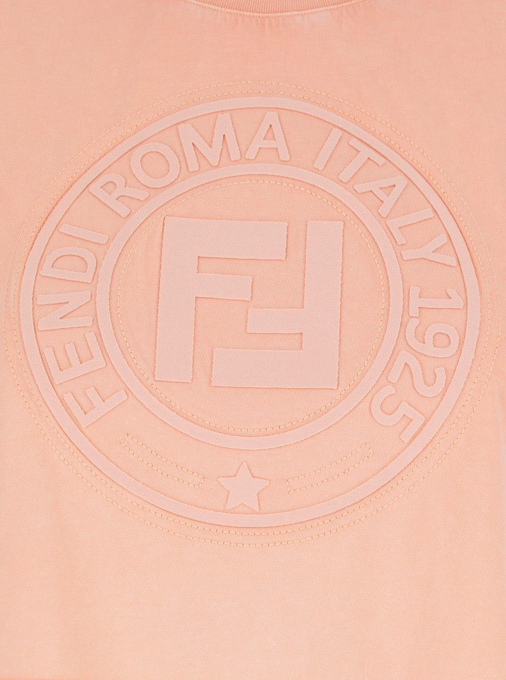 Fendi Women Pink T-Shirt With Cropped Design And Raised Logo On The Front In Cotton Woman