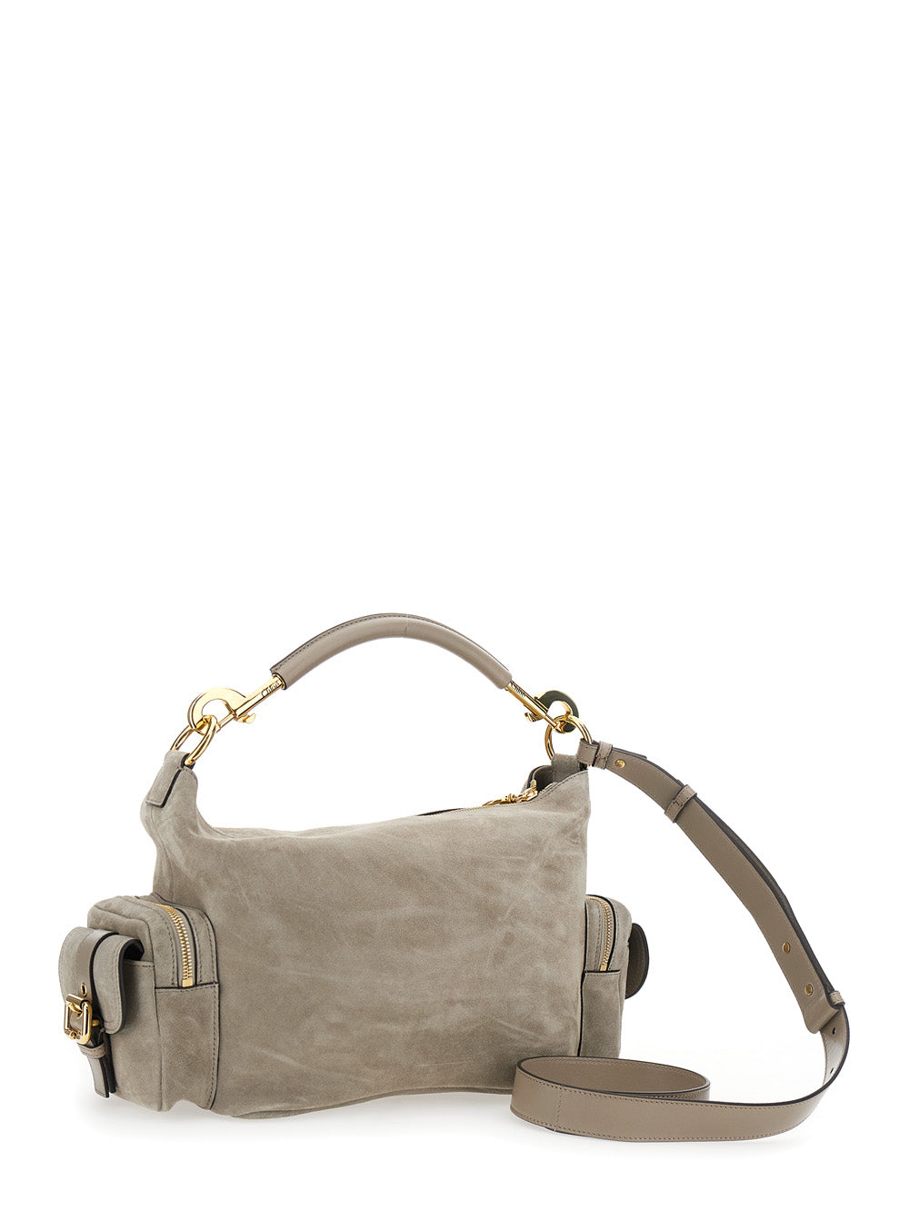 Chloé Women 'Camera Bag' Grey Handbag With Adjustable And Removable Shoulder Strap In Suede Woman