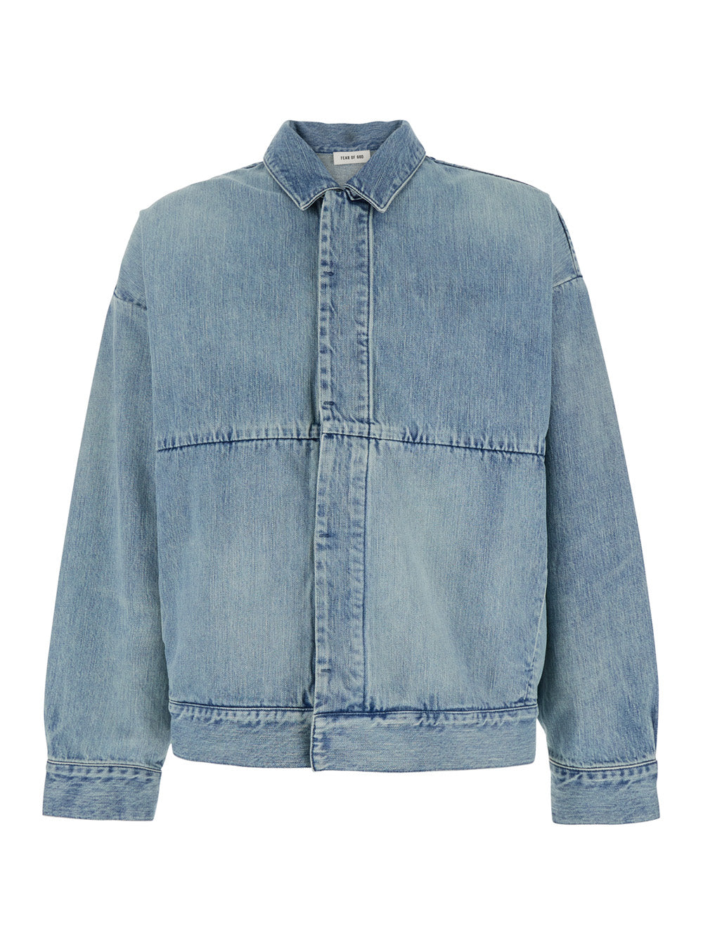 Fear Of God Men Blue Jacket With Classic Collar And Long Sleeves In Denim Man