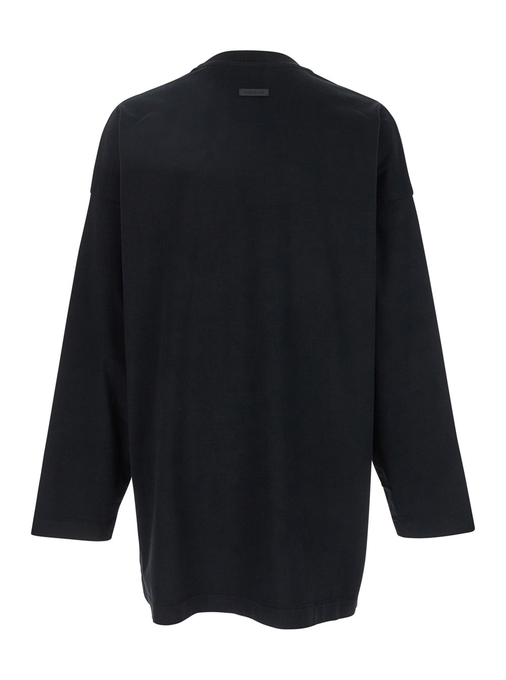 Fear Of God Men Black T-Shirt With Eternal Print On The Front And Logo Patch On The Back In Cotton Man