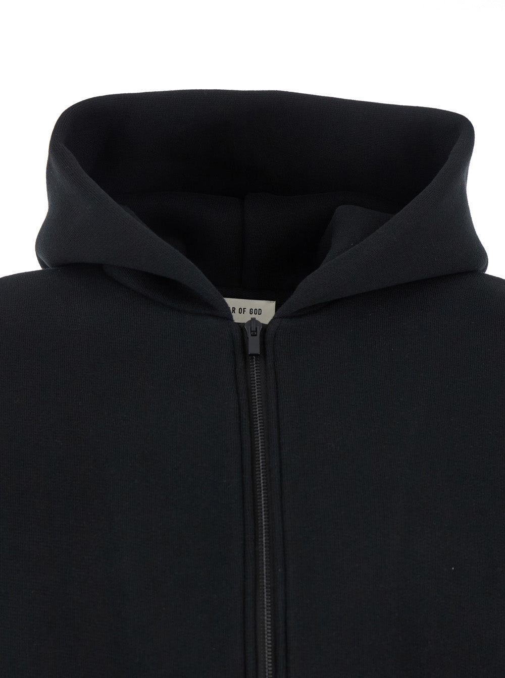 Fear Of God Men Black Hoodie With Zip Closure And Eternal Writing On The Back In Cotton Blend Man