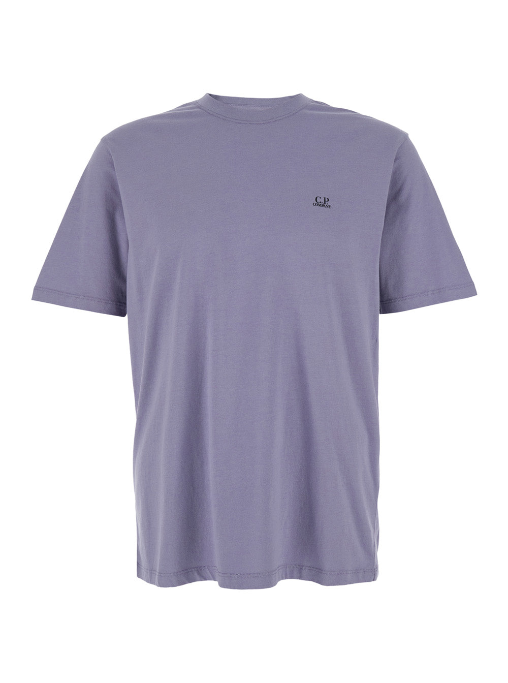C.P. Company Men Violet T-Shirt With Logo Printed On The Front In Cotton Man