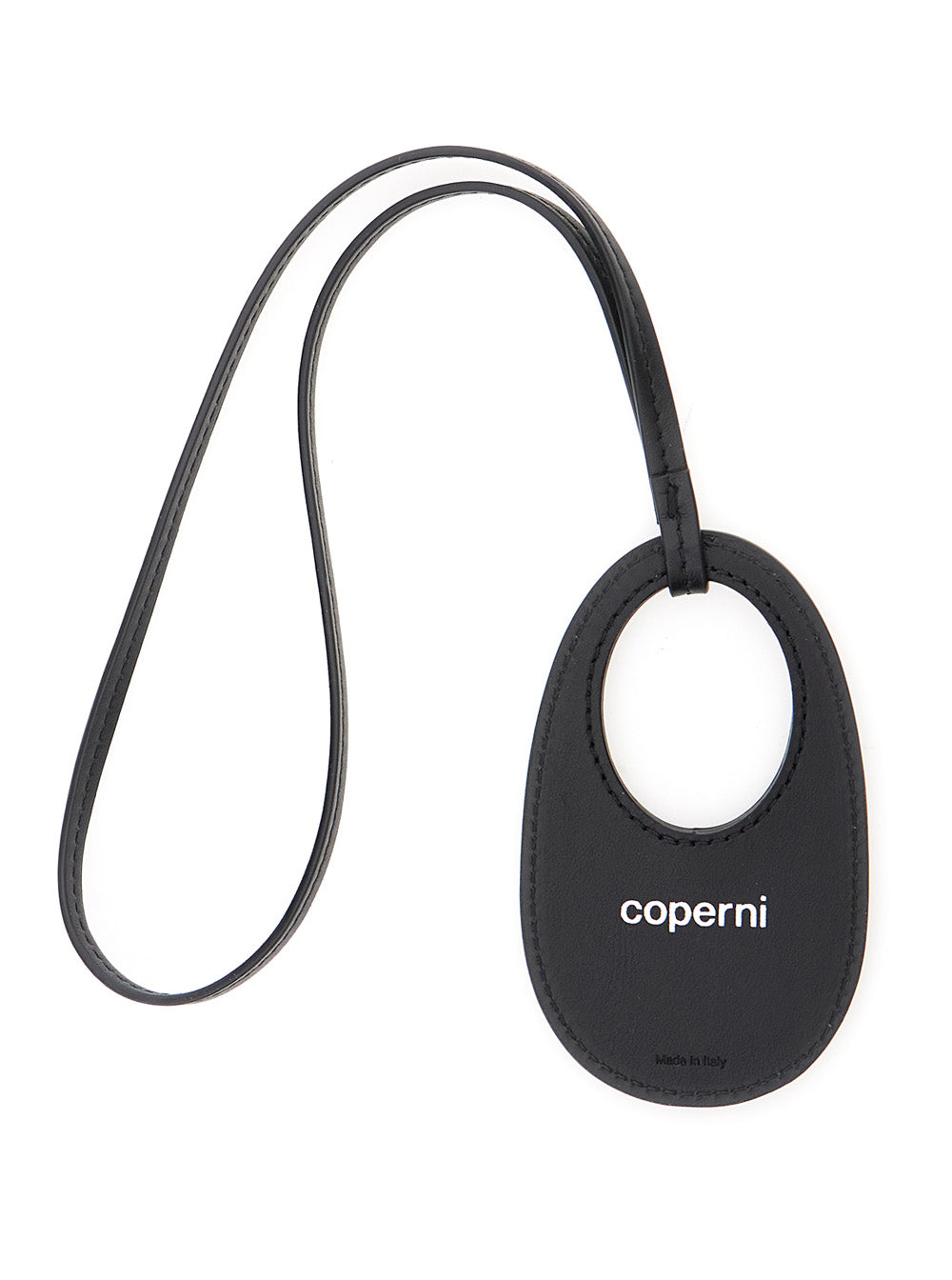 Coperni Women Black Charm With Built-In Mirror And Logo Lettering On The Front In Leather Woman