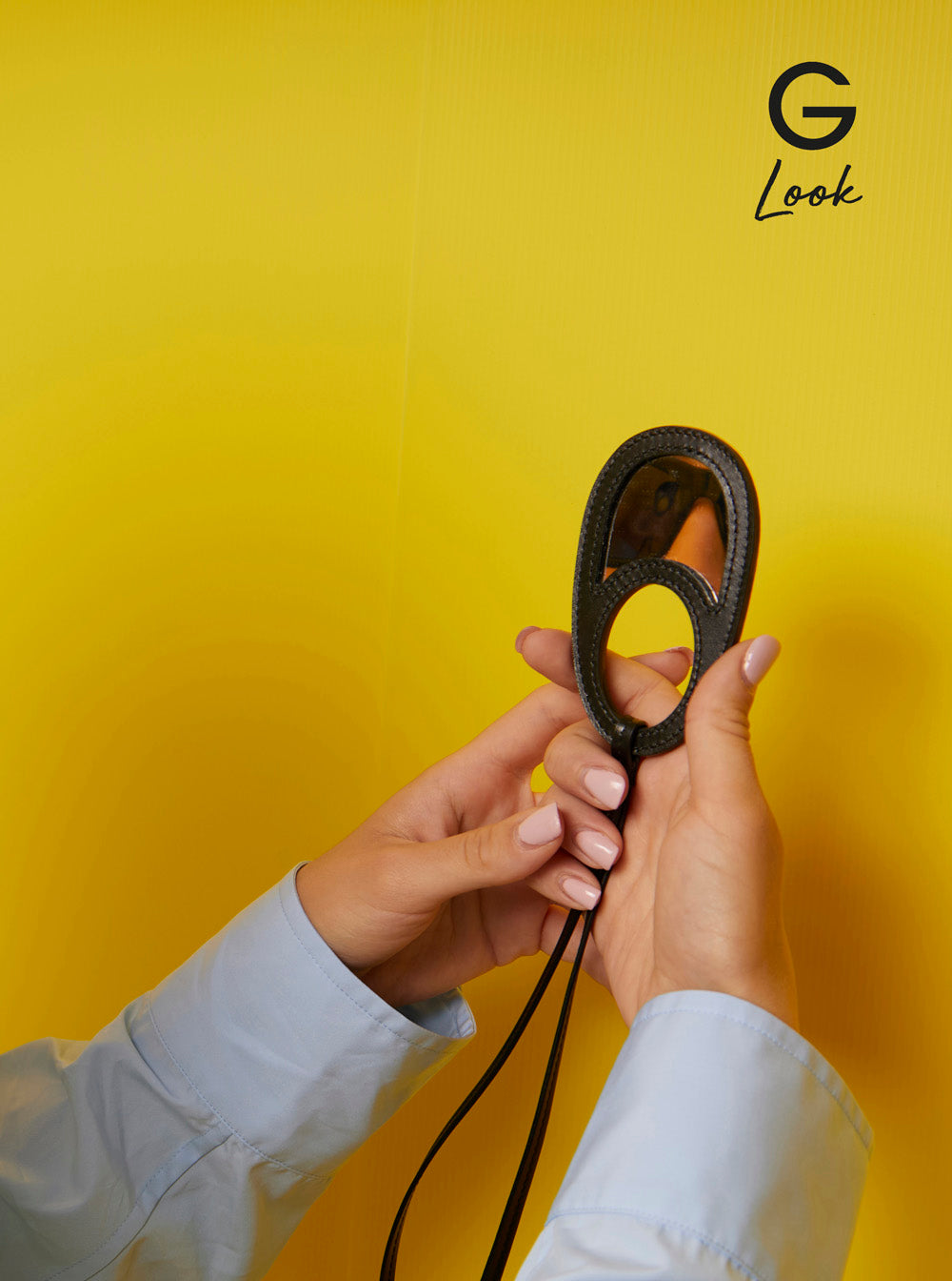 Coperni Women Black Charm With Built-In Mirror And Logo Lettering On The Front In Leather Woman