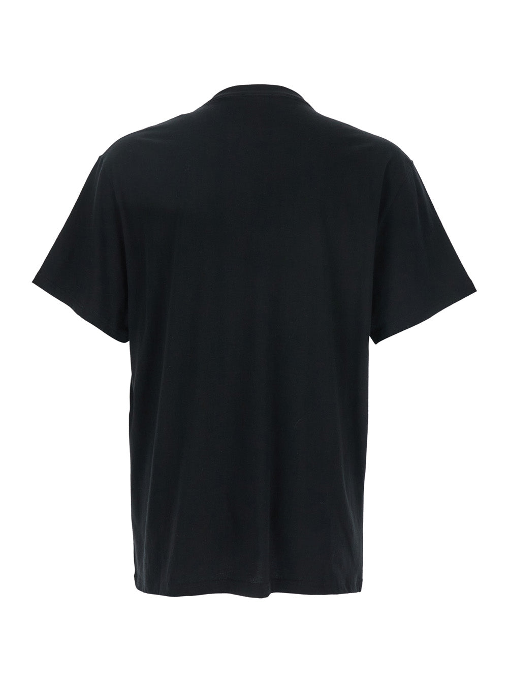Alexander Mcqueen Men Black Crewneck T-Shirt With Logo Print On The Front In Cotton Man
