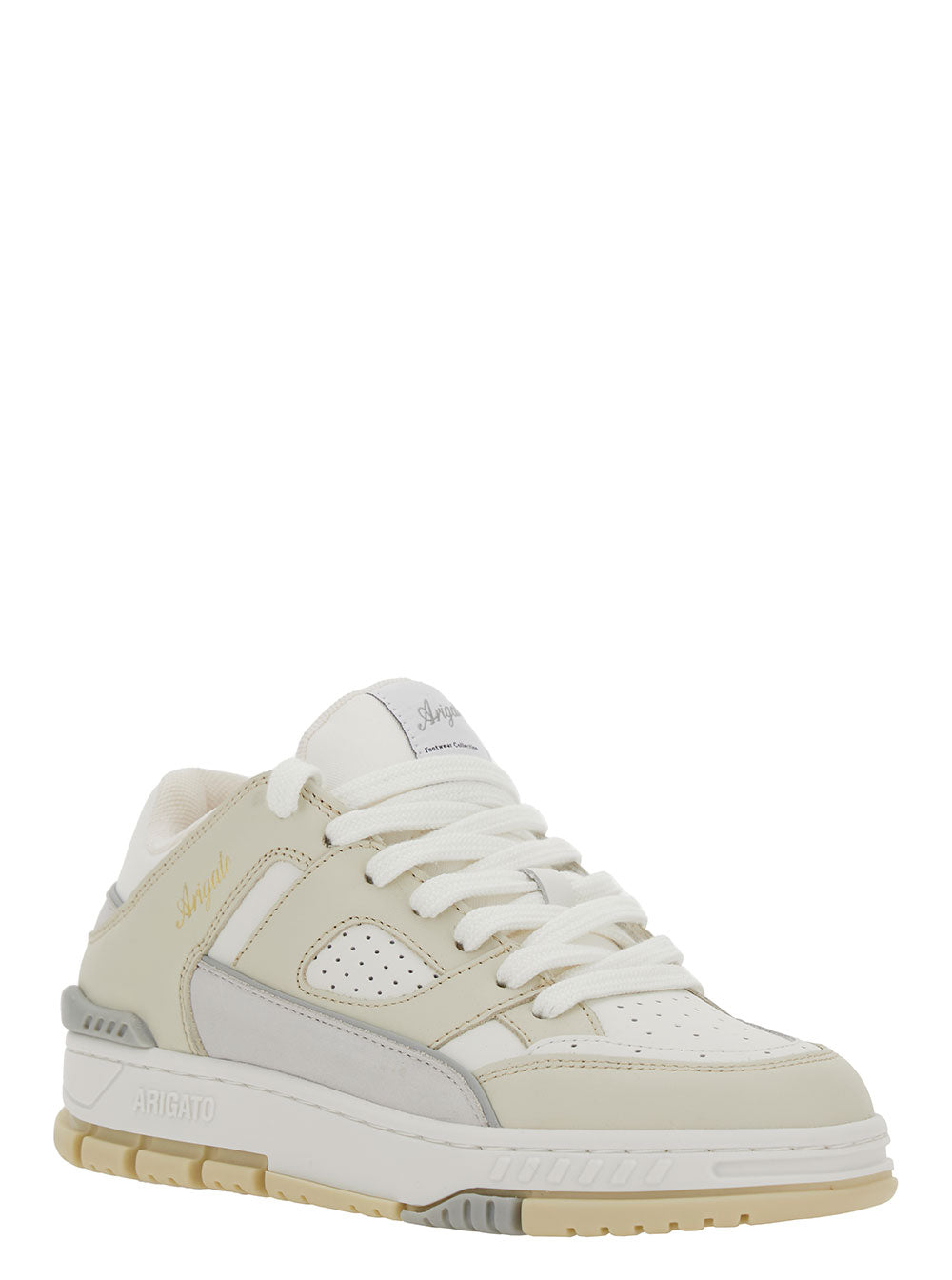 Axel Arigato Women 'Area Lo' White And Beige Sneakers With Logo Detail In Leather Blend Woman