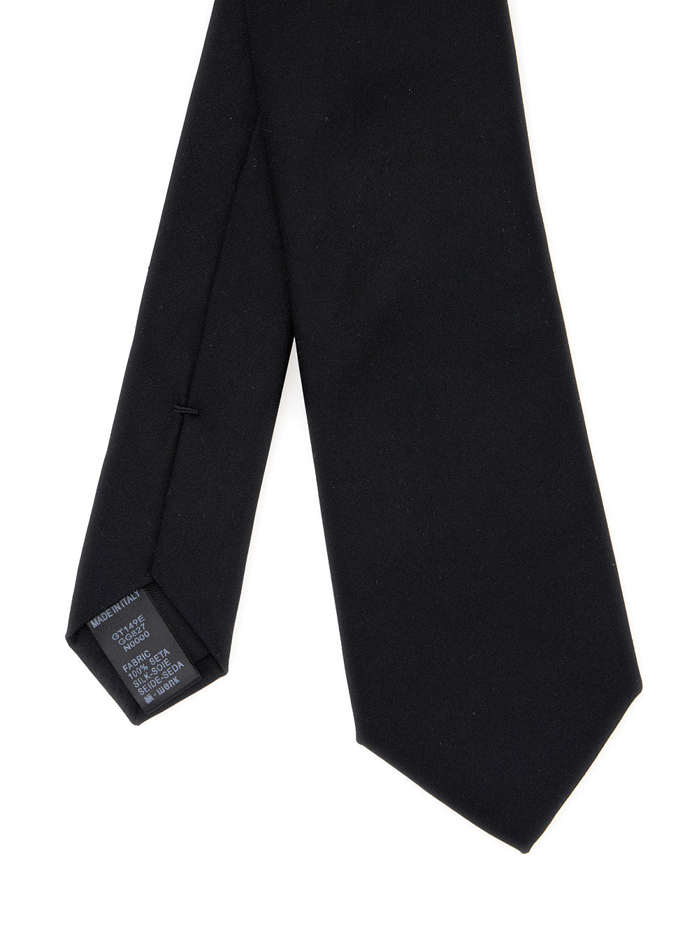 Dolce & Gabbana Men Black Tie With Single Loop On The Rear In Silk Man