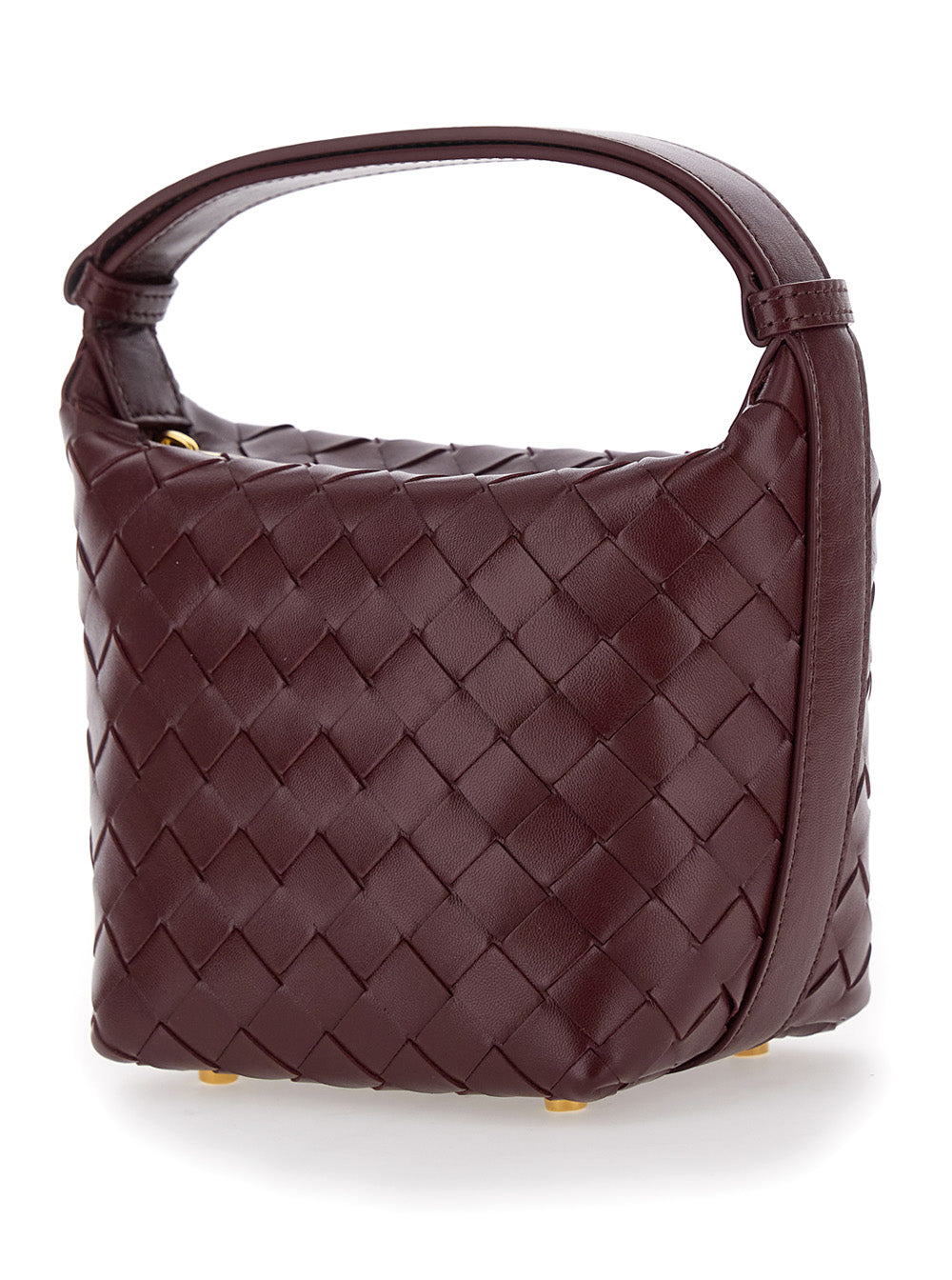 Bottega Veneta Women 'Candy Wallace' Bordeaux Handbag With Intrecciato Motif In Leather Woman