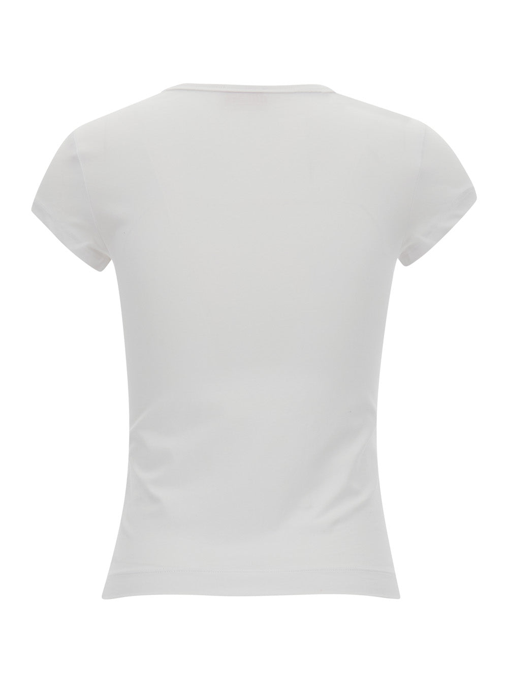 Diesel Women White T-Shirt With Oval D Cut Out Detail In Stretch Cotton Woman