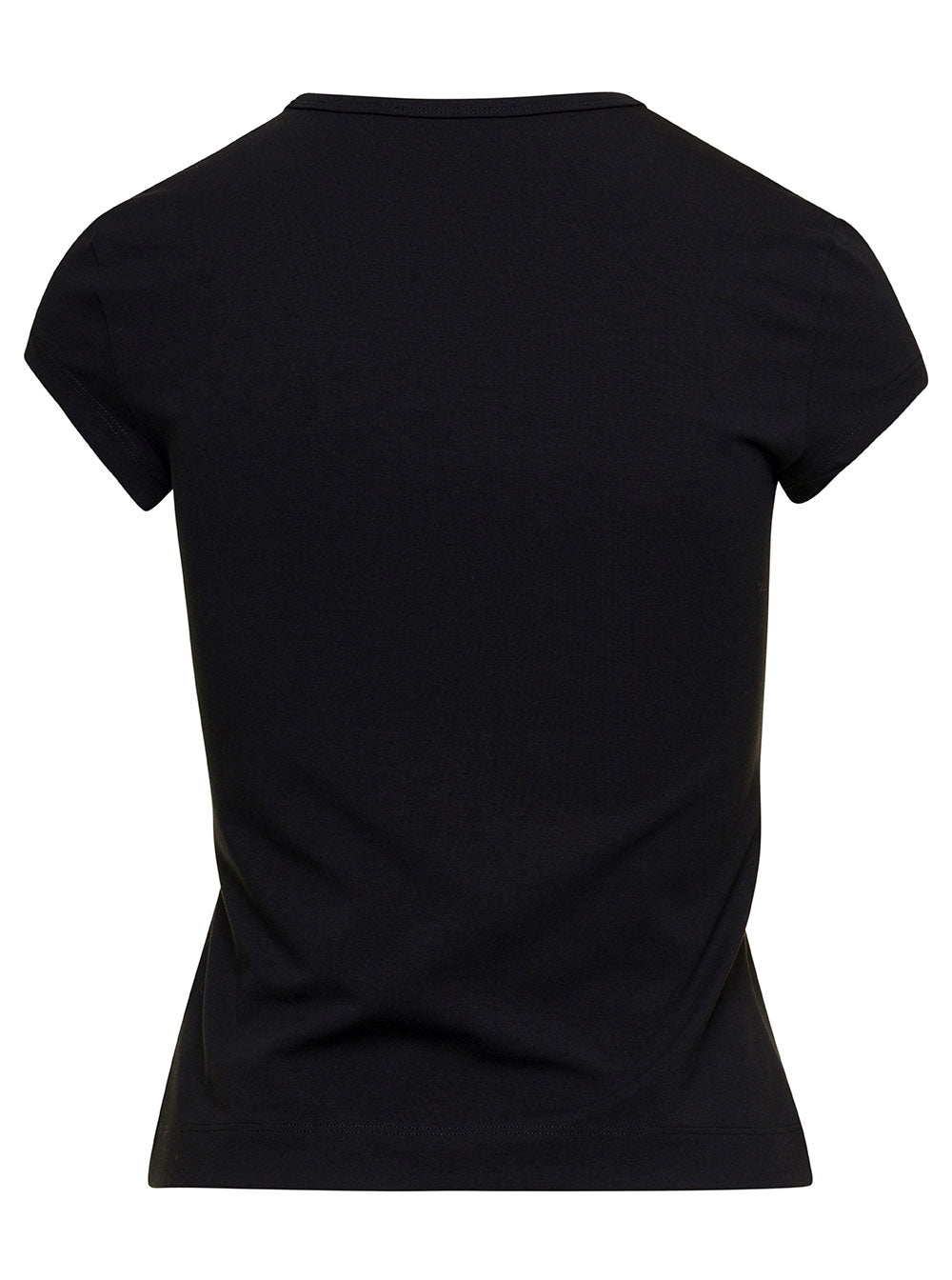 Diesel Women 'T-Angie' Black Crewneck T-Shirt With Oval D Logo Embroidery On The Front In Cotton Stretch Woman