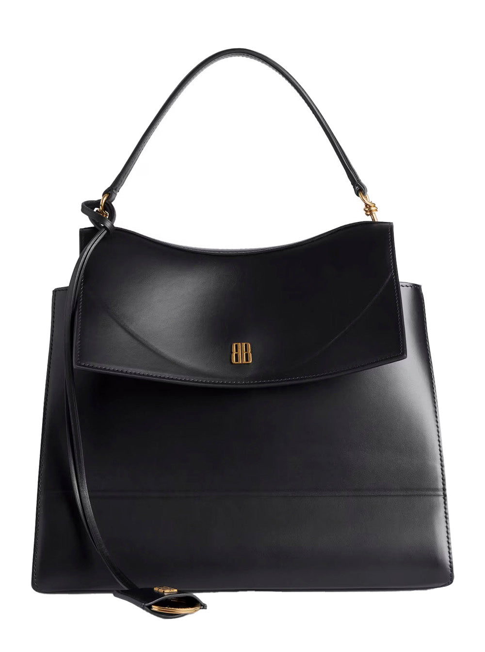 Balenciaga Women 'Nano' Black Medium Handbag With Adjustable And Removable Shoulder Strap And Embossed Logo Lettering On The Rear In Leather Woman