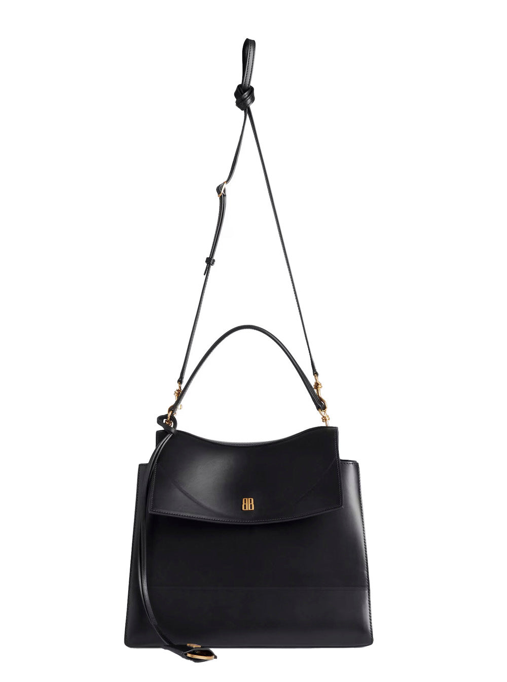 Balenciaga Women 'Nano' Black Medium Handbag With Adjustable And Removable Shoulder Strap And Embossed Logo Lettering On The Rear In Leather Woman