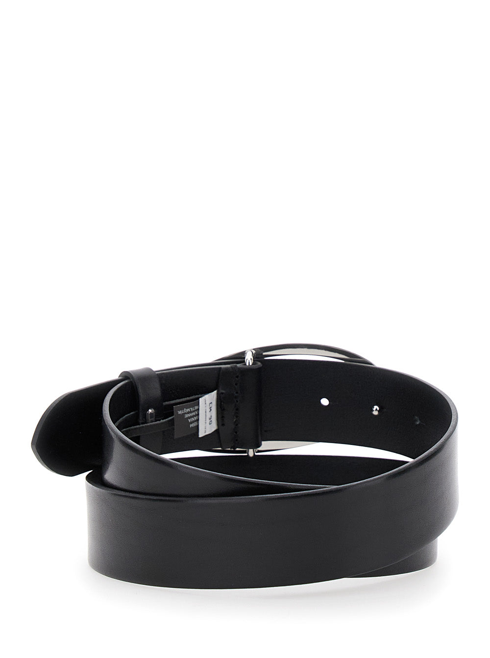 Diesel Women '1Dr' Black Belt With Logo Buckle In Leather Woman