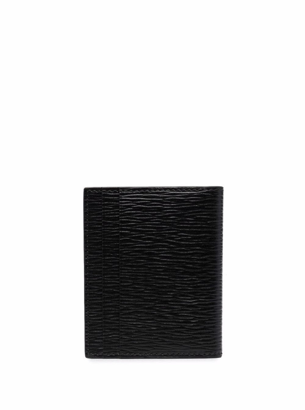 Ferragamo Men Black Cardholder With Gold-Tone Gancini Logo In Calf Leather Man