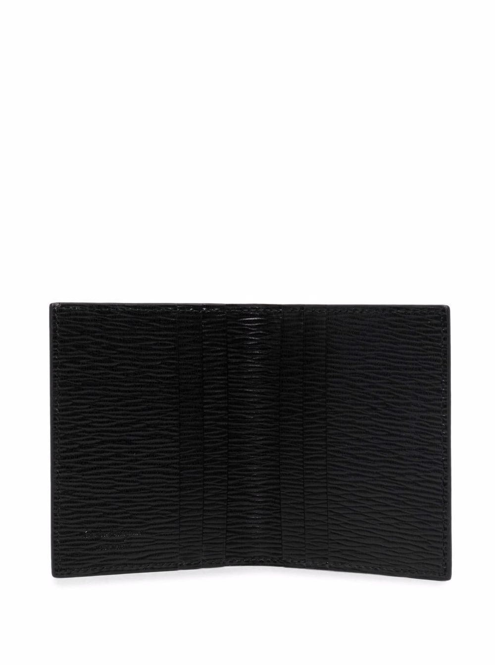 Ferragamo Men Black Cardholder With Gold-Tone Gancini Logo In Calf Leather Man