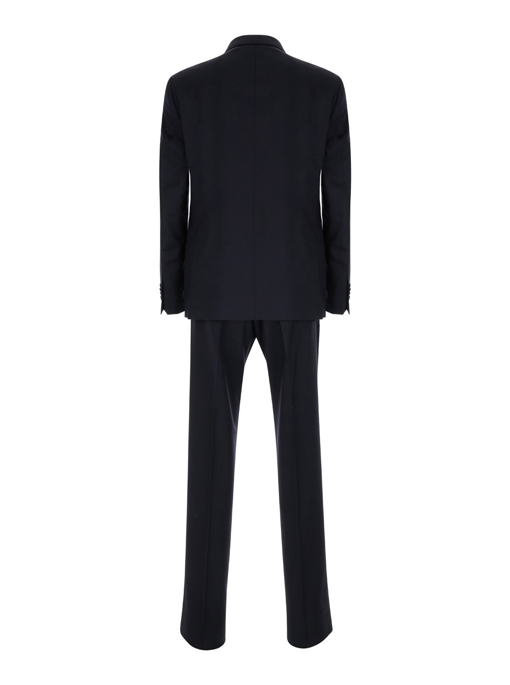 Tagliatore Men Black Single-Breasted Suit With Logo Pin In Cotton Man