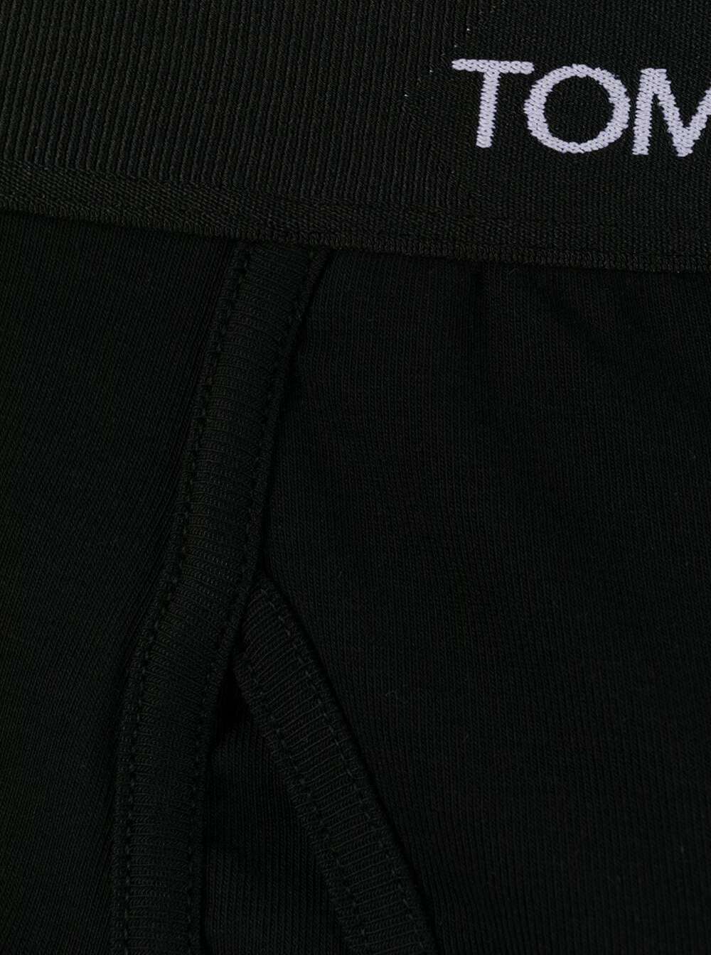 Tom Ford Men Black Cotton Boxer With Logo