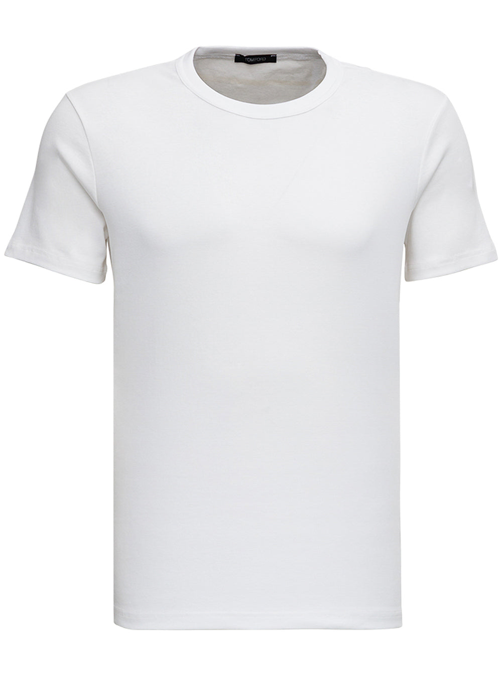 Tom Ford Men White Cotton Crew Neck T-Shirt Man Tom Ford